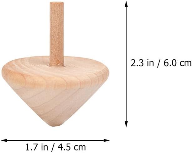24 Pcs Natural Wooden Spinning Tops | Handcrafted Classic Wood Toys | Montessori Balance Game for Kids | DIY Paintable Tops | Educational Desk Fidget Toy