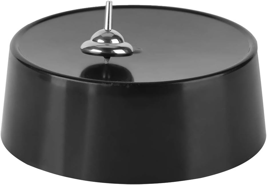 Stainless Steel Spinning Top with Black Base | Magnetic Balance Spinner Display Stand | 3.5in Platform | Focus Toy & Gift