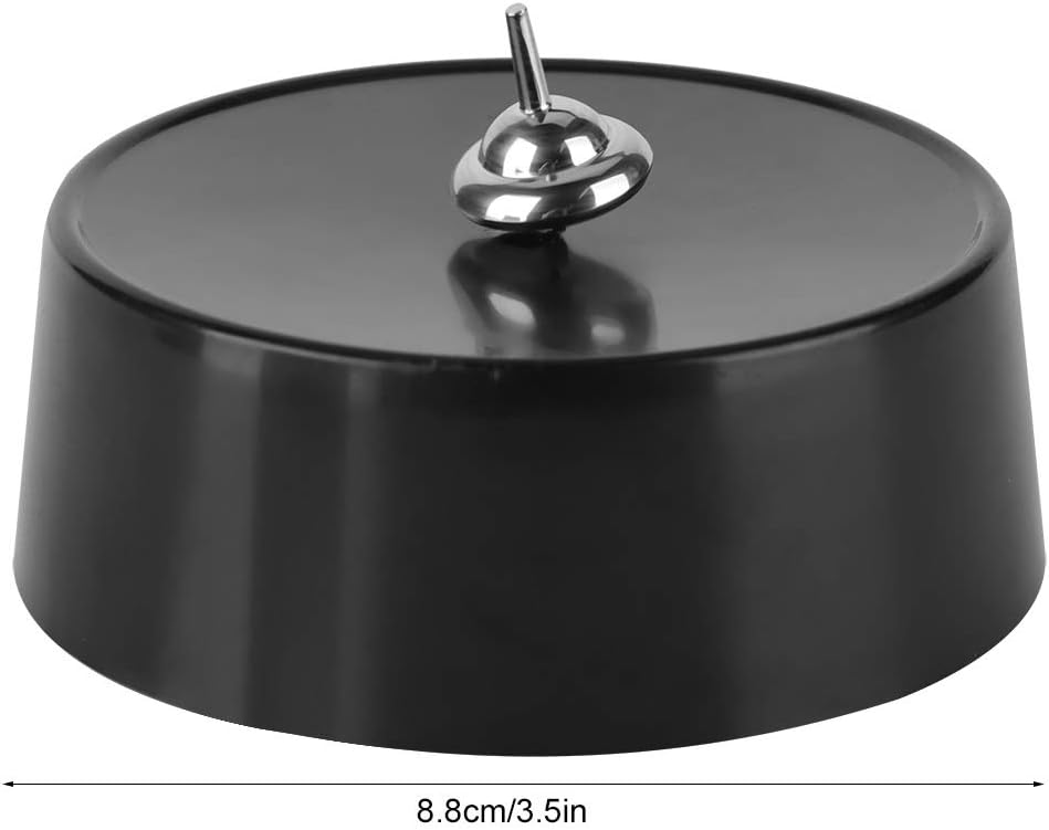 Stainless Steel Spinning Top with Black Base | Magnetic Balance Spinner Display Stand | 3.5in Platform | Focus Toy & Gift