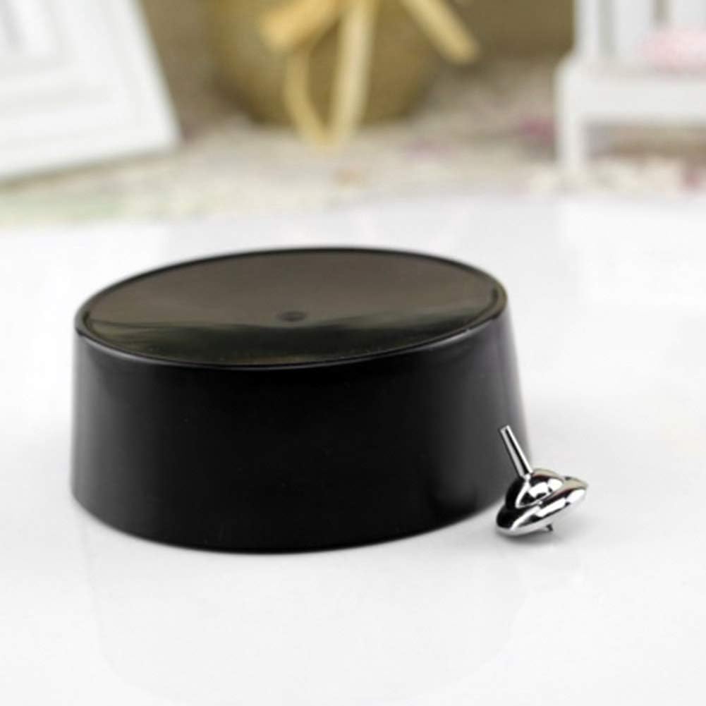 Stainless Steel Spinning Top with Black Base | Magnetic Balance Spinner Display Stand | 3.5in Platform | Focus Toy & Gift