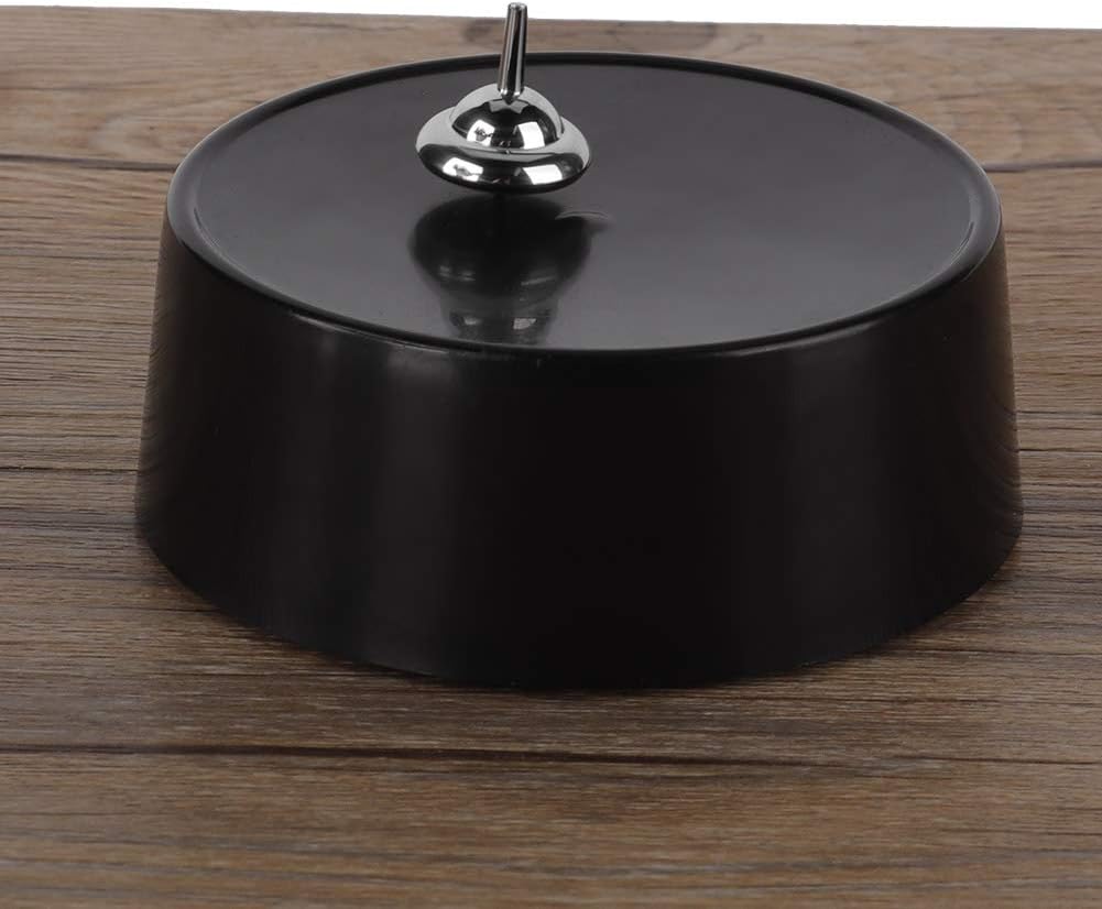Stainless Steel Spinning Top with Black Base | Magnetic Balance Spinner Display Stand | 3.5in Platform | Focus Toy & Gift