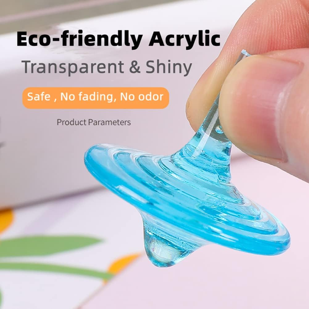 Colorful Transparent Plastic Spinning Tops | 4cm Mini Fidget Toy for Kids