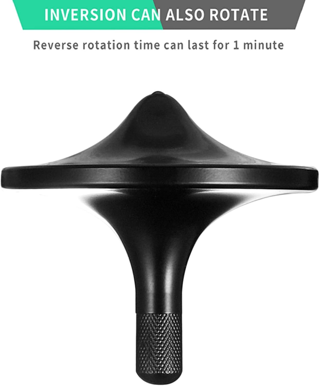 High-Precision Full Metal Desktop Spinning Top | CNC Machined Matte Black Fidget Toy | 43.6g Weighted Balance Spinner for Adults