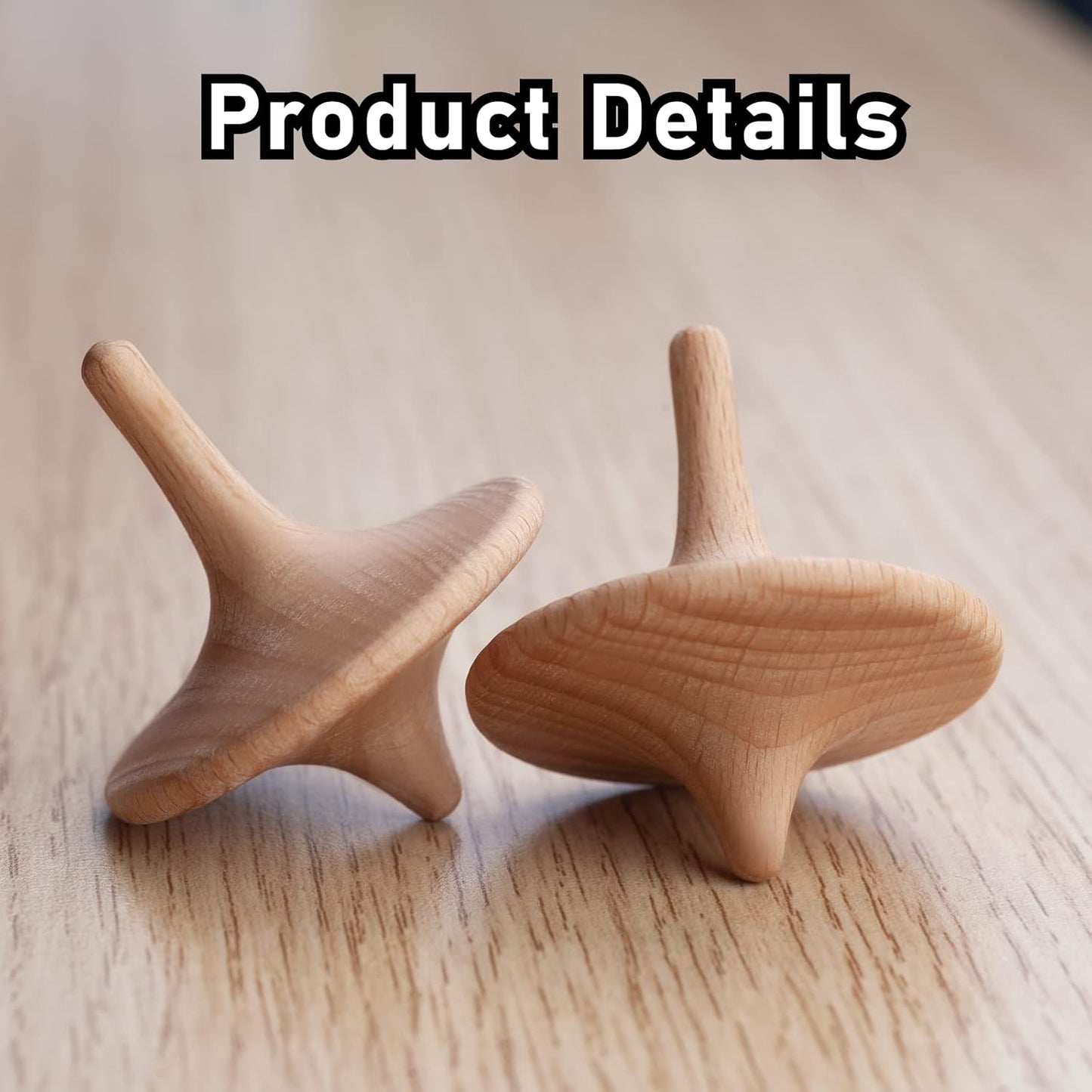 Natural Wood Spinning Top with Tray Set | Handcrafted Toy for Kids & Adults | 2.2in Tall Top + 4in Diameter Catch Bowl | Montessori Style