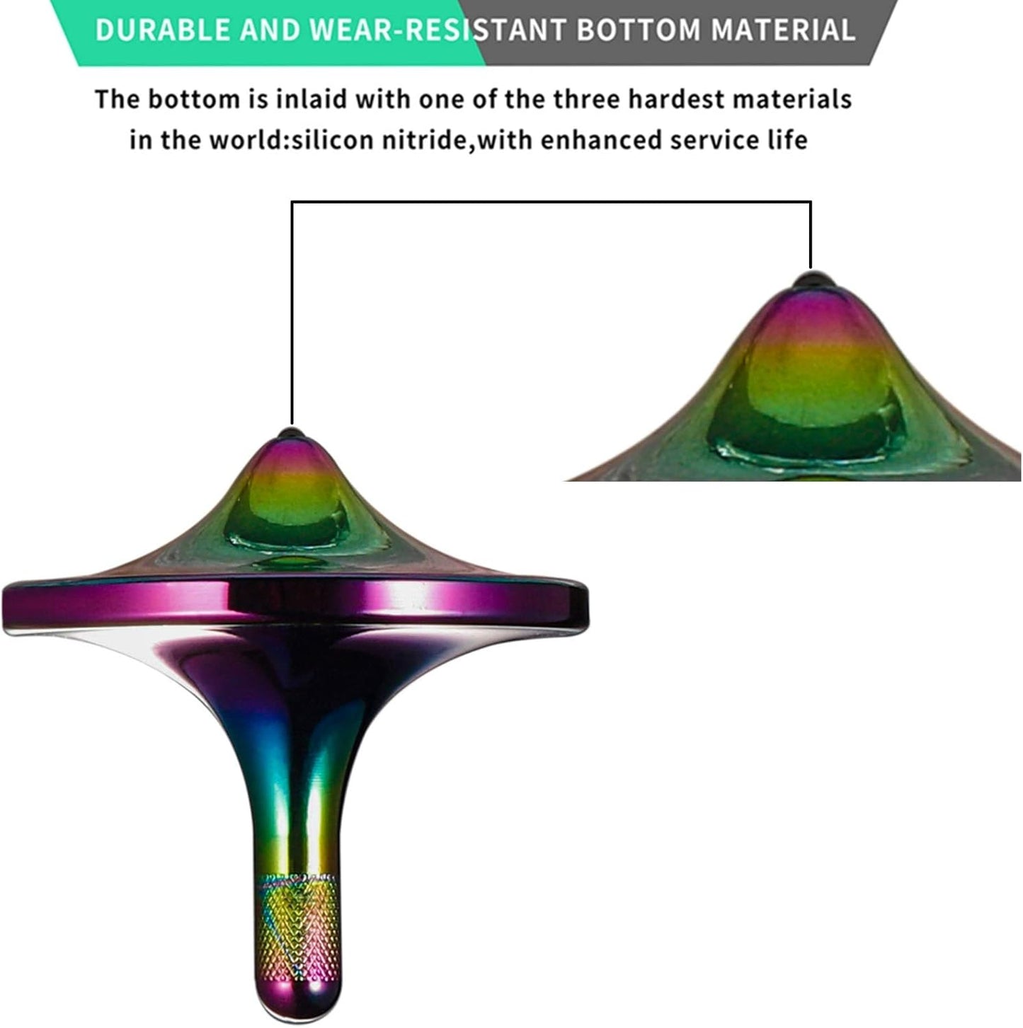 Mini Rainbow Metal Spinning Top | Precision CNC Fidget Spinner | 28.8mm Compact Stress Relief Toy | Colorful Gradient Design