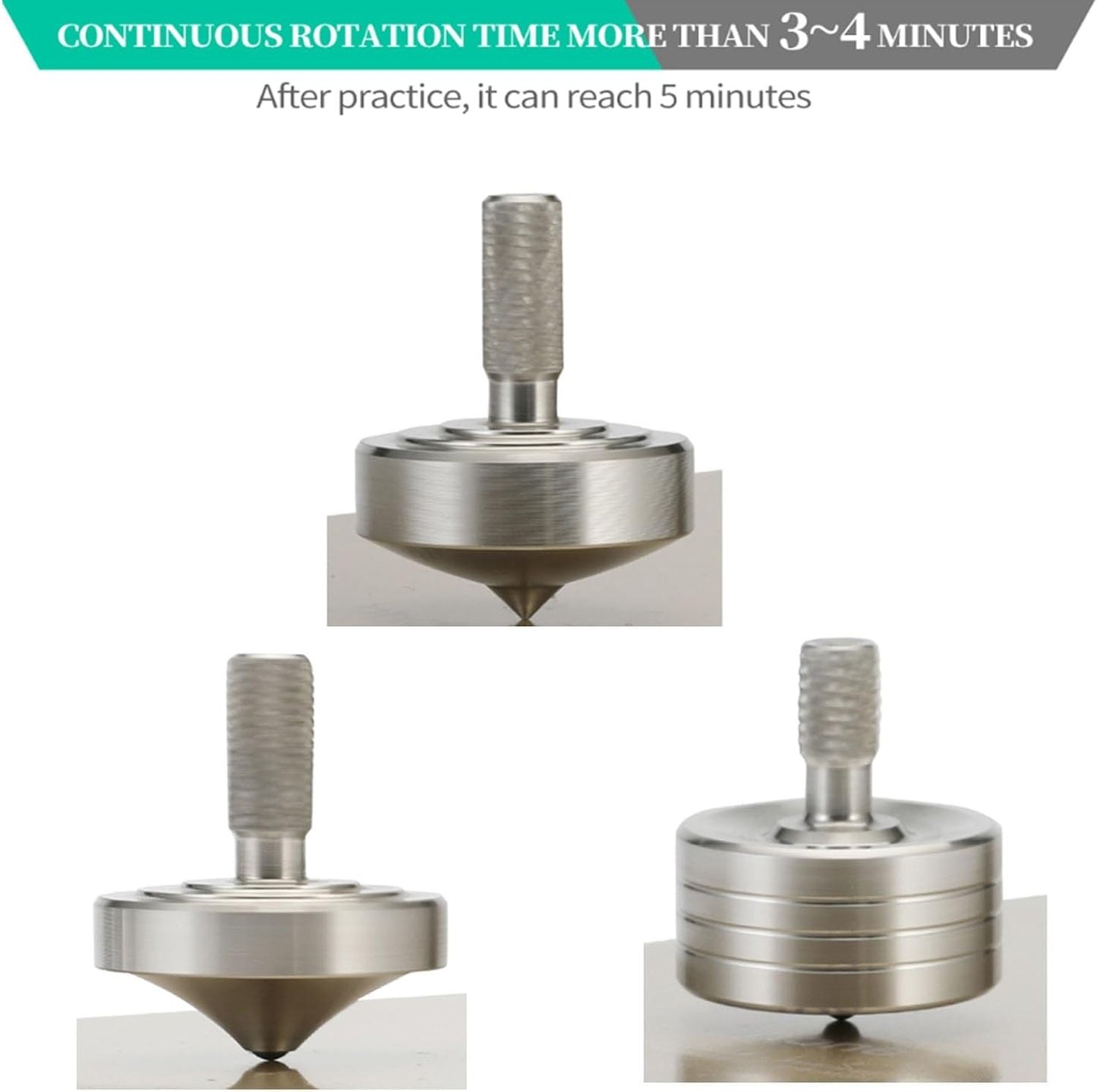 3-Pack Stainless Steel Precision Spinning Tops | CNC Machined Fidget Toys | Multiple Sizes (25.5mm/27mm/22mm) | Anti-Stress & Desktop Display Set