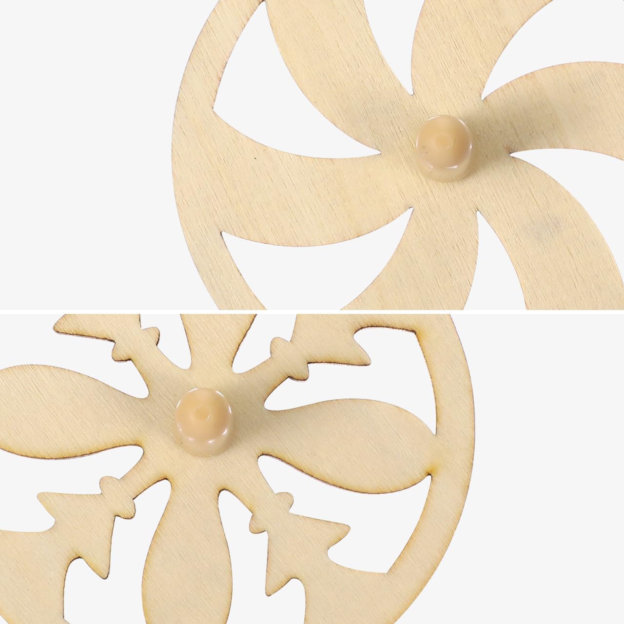 Wooden Pattern Spinning Tops (20-Pack) | DIY Blank Natural Wood Tops | 2.7in Diameter | Creative Toys for Kids, Painting Crafts, Party Activity