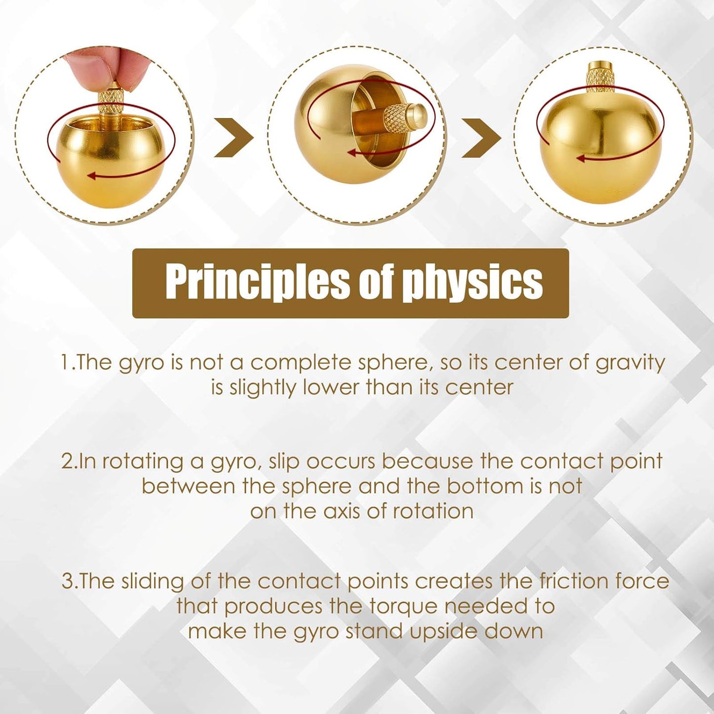Metal Flip Over Top Gyroscope | Anti-Oxidation Desk Spinner | Fidget Toy for Stress Relief | Gold & Silver Colors Available