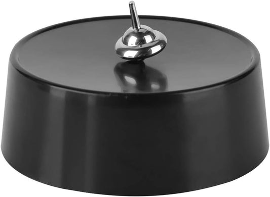 Stainless Steel Spinning Top with Black Base | Magnetic Balance Spinner Display Stand | 3.5in Platform | Focus Toy & Gift