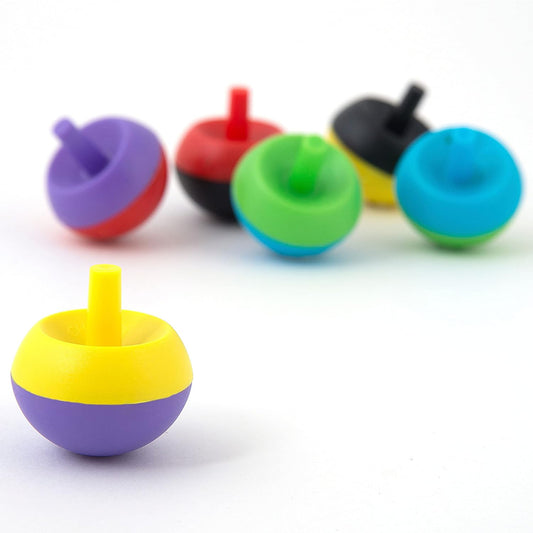 25PCS Colorful Mini Plastic Spinning Tops | 1.38in Random Colors | Sensory Training Toy for Kids | Party Favors & Classroom Rewards